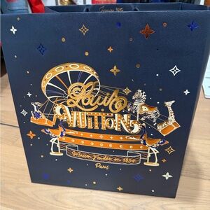 Louis Vuitton Navy and Gold Shopping Bag